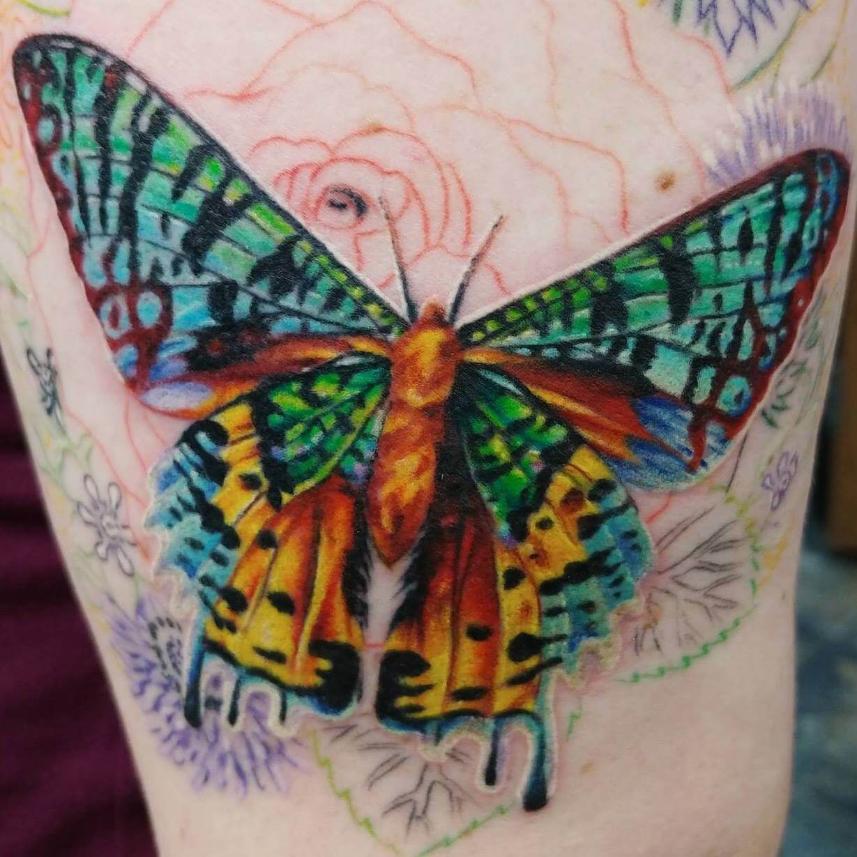 madagascan sunset moth tattoo