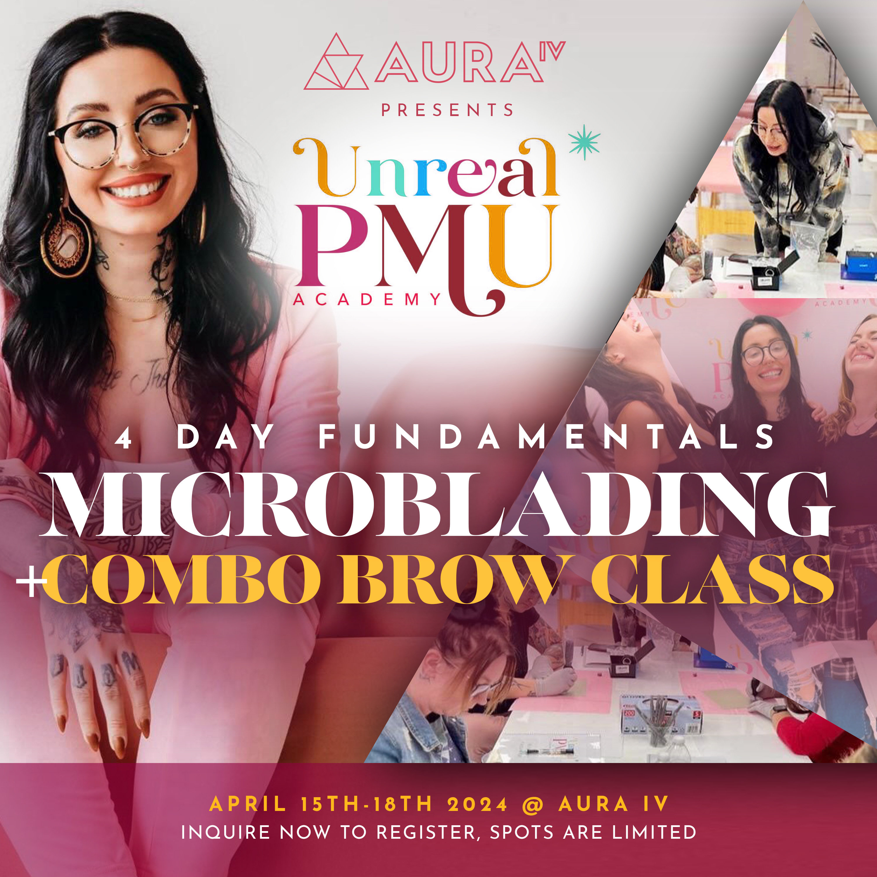 4 Day Fundamentals Microblading + Combo Brow Class